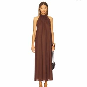 REVOLVE Chocolate Halter Maxi Dress